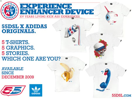 55DSL x Adidas Originals Experience Enhancer Device T-Shirts