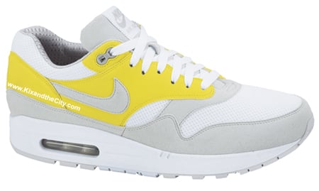 Nike Air Max 1 - White / Neutral Grey - Vibrant Yellow