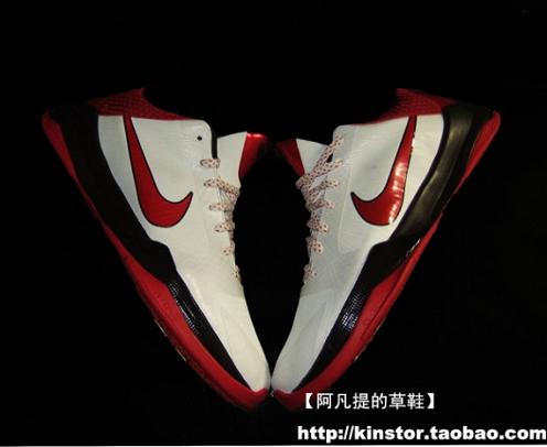 Nike Zoom Kobe V White/Varsity Red-Black Detailed Pictures