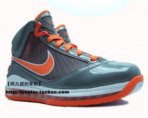 Nike Air Max Lebron VII Patent Leather Grey/Orange-White