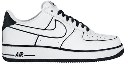 nike air force black with white line