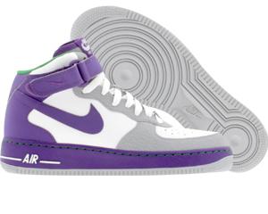 purple and green air force ones