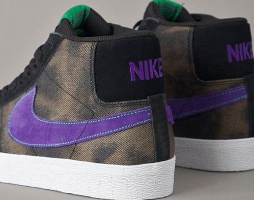 Nike SB Blazer Mid - Black/Varsity Purple-Volt