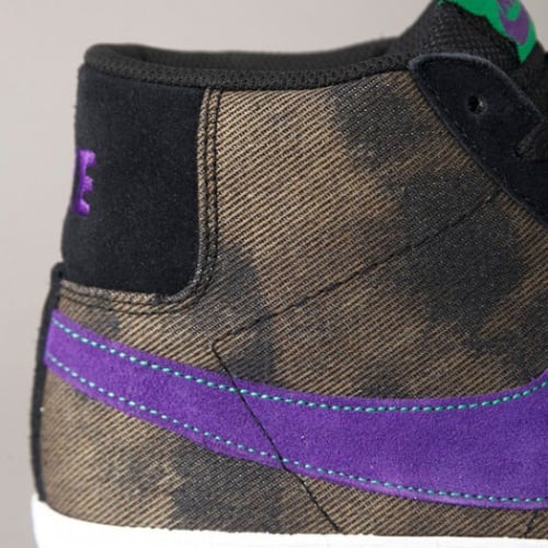 Nike SB Blazer Mid - Black/Varsity Purple-Volt