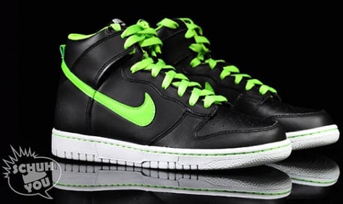 Nike Dunk High GS Glow-in-the-Dark - Black/Electric Green-White ...