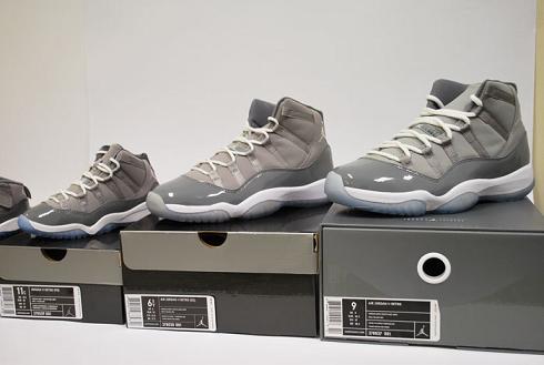 Air Jordan Retro XI 'Cool Grey' Complete Size Run