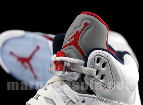 Air Jordan Retro V (5) - White/Midnight Navy-Varsity Red