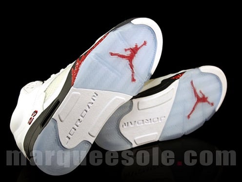 jordan retro 5 varsity red black and white