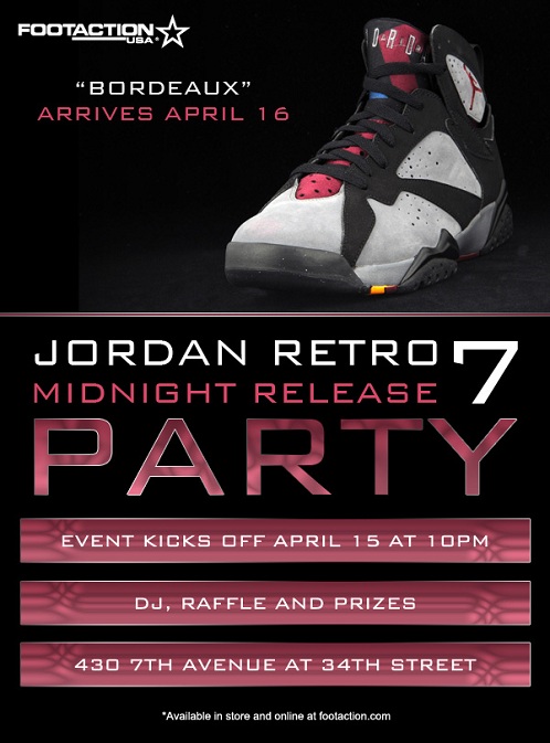 Air Jordan Retro VII (7) Bordeaux Footaction Release Parties