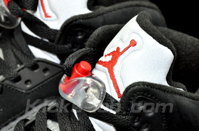 nike air jordan 5 retro black metallic silver