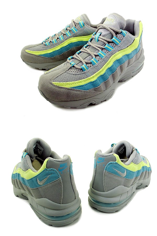 Nike Women's Air Max 95 - Grey/Citron Yellow-Mineral Blue - Available