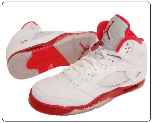 Air Jordan V (5) GS White Legacy Red-Scarlet Fire Available