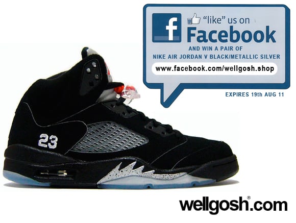 Air Jordan V (5) Black/ Metallic Silver Giveaway by Wellgosh