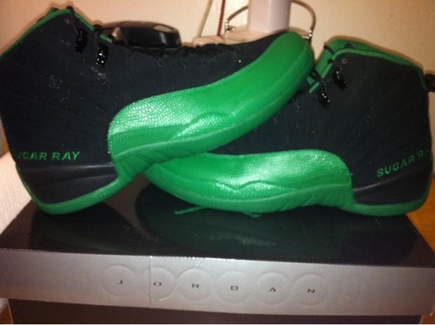 black and green jordan 12