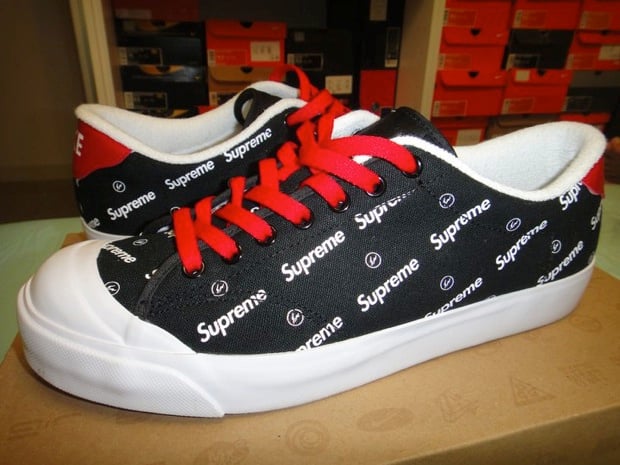 Supreme x Fragment Design x Nike All-Court Canvas Low – Black/White-Red – New Images