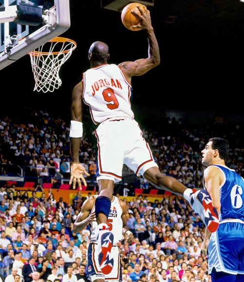 Michael Jordan Dunking 1992 Dream Team Olympic