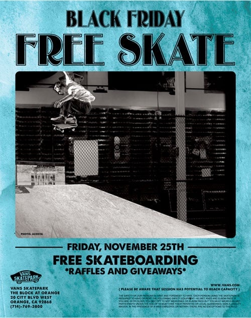 Vans Black Friday Free Skate