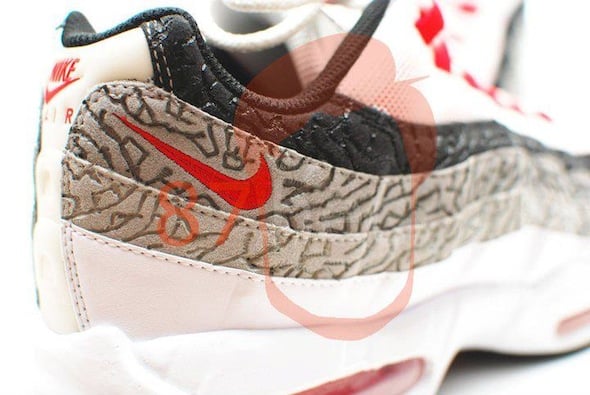 Elephant Print Nike Air Max 95 Cement Red Retro by Dank Customs