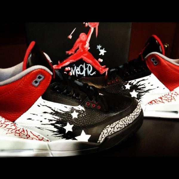 Air Jordan III (3) 'Dave White WINGS For The Future' Custom by Mache