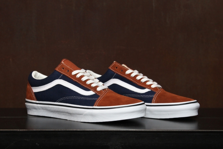 vans old skool orange and blue