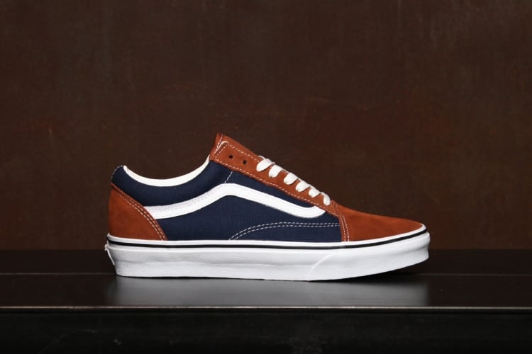 vans navy blue and brown