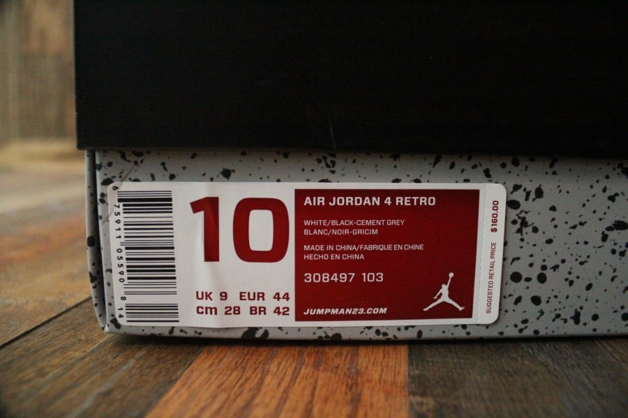 jordan 4 white cement box