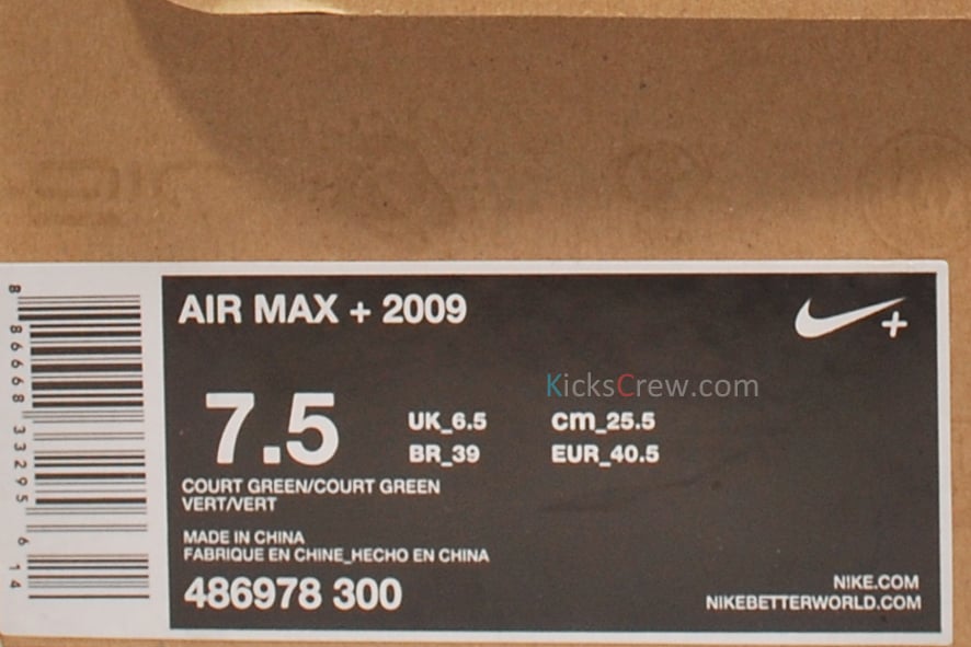 Nike Air Max+ 2009 'Court Green' - March 2012