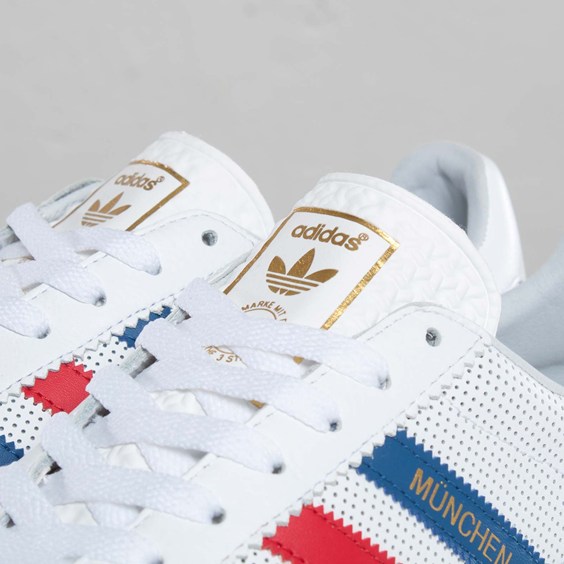 adidas Originals Munchen 'White/Lone Blue-Light Scarlet'