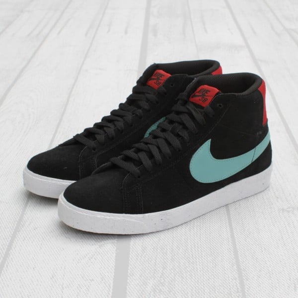 Nike SB Blazer 'Black/Sea Crystal-Varsity Red'