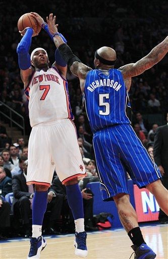 Melo Dons 'All-Star' Kicks in Win Over Magic