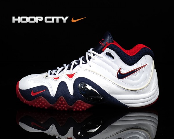 Nike Zoom Uptempo V Premium 'White/Midnight Navy-Sport Red'