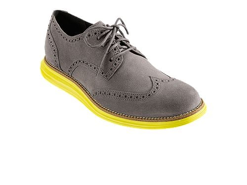 Trooper Chris Cole Cole Haan LunarGrand Wingtip Charcoal Grey Suede ParallaxShops