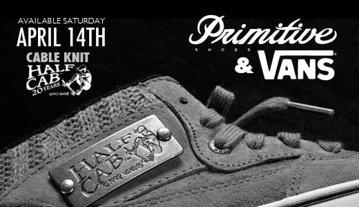 Release Reminder: Primitive x Vans Half Cab 'Cable Knit'