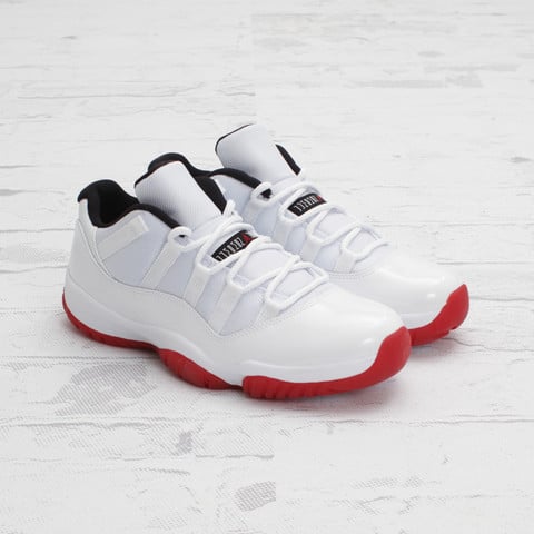 low top 11 red black and white