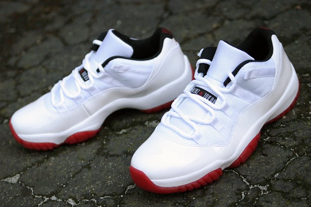 jordan 11 low white red black