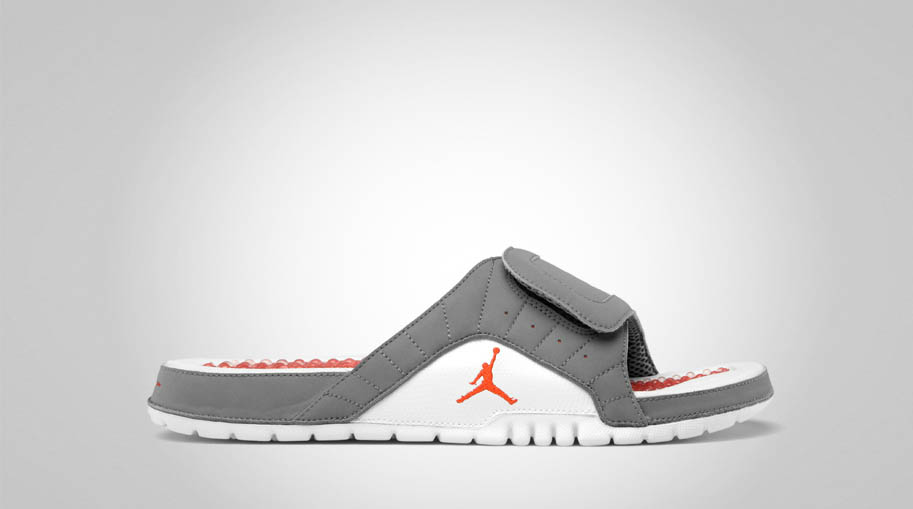 grey jordan slides