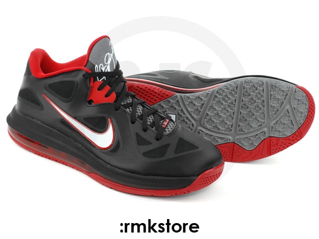 Nike LeBron 9 Low 'Black/White-Cool Grey-Sport Red'