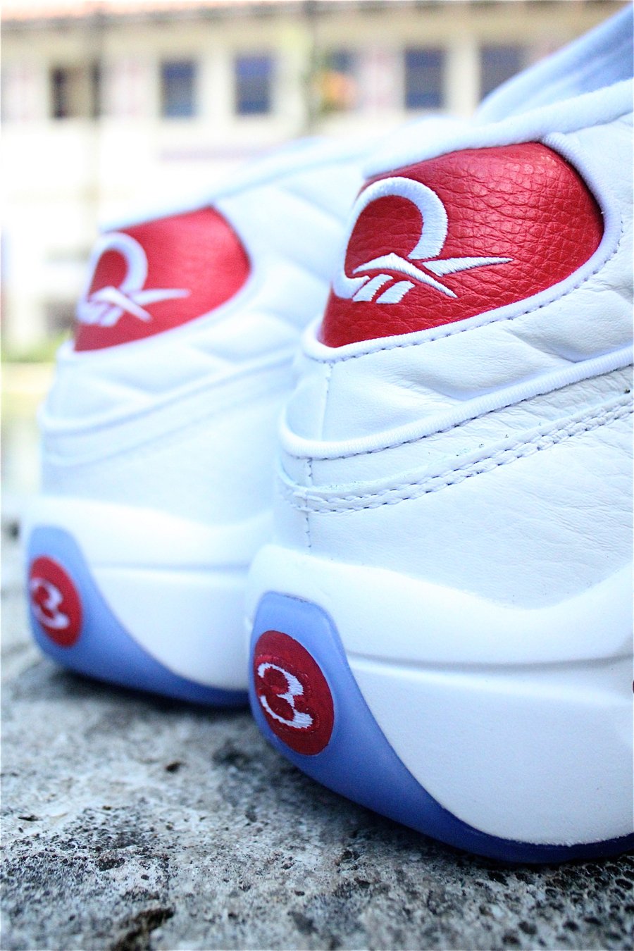 Reebok Question Mid 'White/Pearlized Red' - Detailed Look