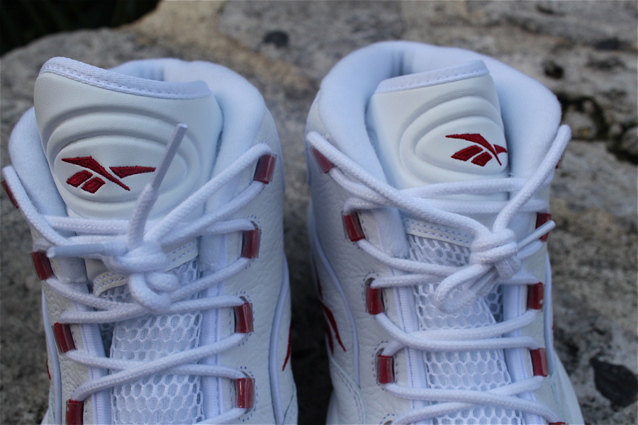 Reebok Question Mid 'White/Pearlized Red' - Detailed Look
