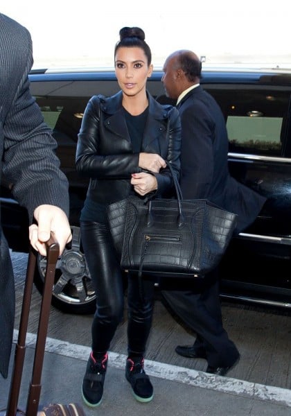 Kim Kardashian Heads to the Airport in the Nike Air Yeezy 2