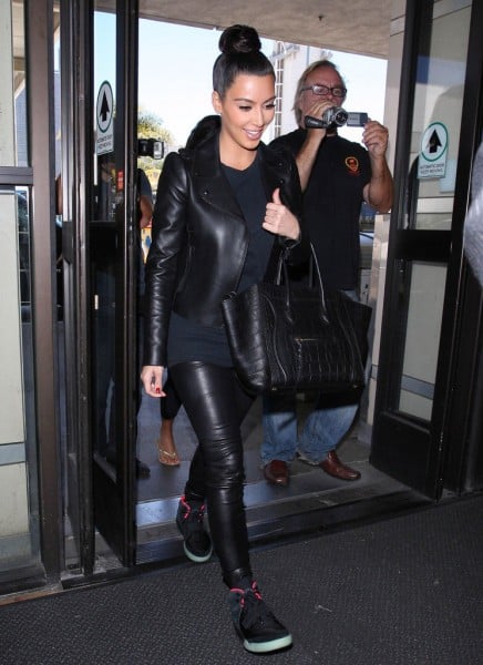Kim Kardashian Heads to the Airport in the Nike Air Yeezy 2