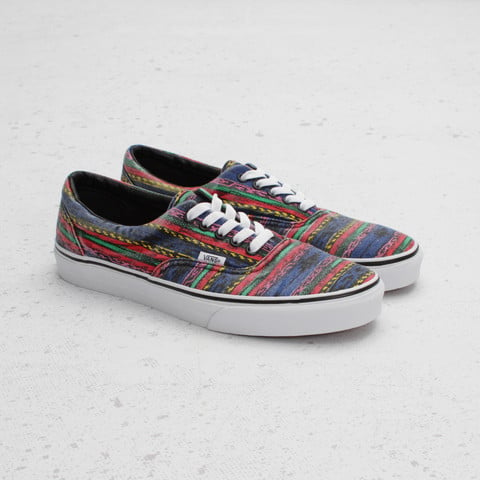 multi colored striped vans