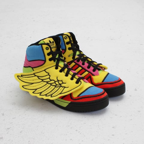adidas gazelle silver green womens ADIDAS x JEREMY SCOTT Size 9.5 JS Wings 2.0 Pixel White Black Leather High  Top Sneakers
