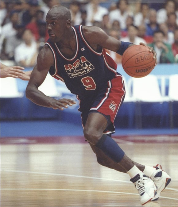 Michael Jordan Wearing Air Jordan 7 Olympic 1992 | SneakerFiles