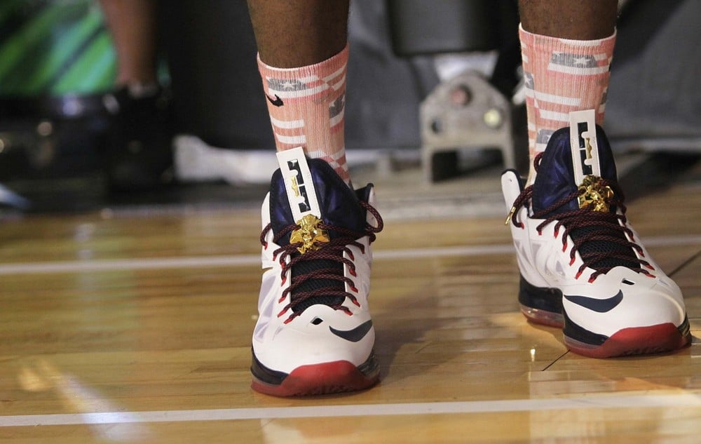 LeBron James in the Nike LeBron X+ Sport Pack 'Gold Medal'