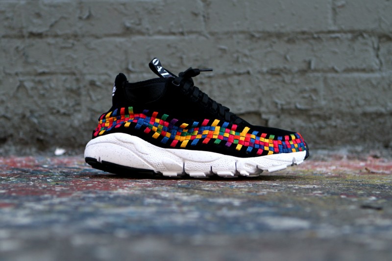 Nike Air Footscape Woven Chukka Premium QS Rainbow ‘Black/Black-White’ at Kith NYC