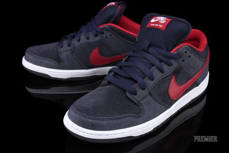 Nike SB Dunk Low ‘Dark Obsidian/Gym Red-White’ at Premier