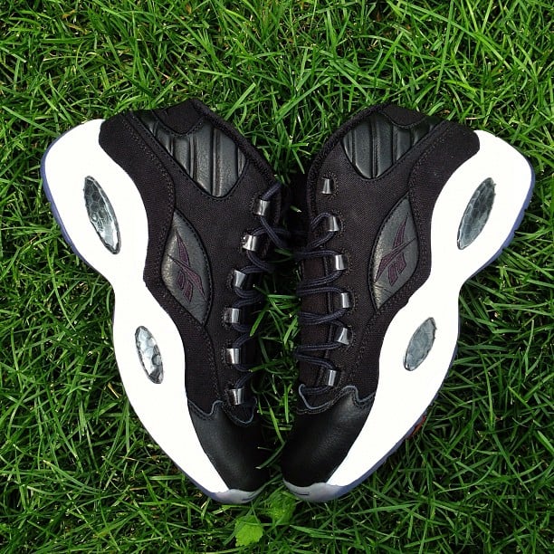 Reebok Question Mid 'Black' Leather and Canvas Sample