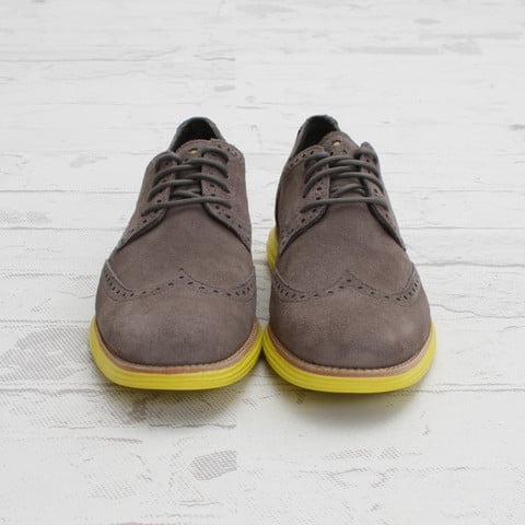Cole Haan LunarGrand Wingtip Charcoal Grey Suede at Concepts