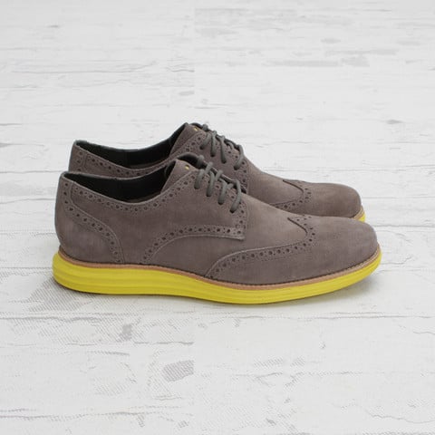 Cole Haan LunarGrand Wingtip Charcoal Grey Suede at Concepts